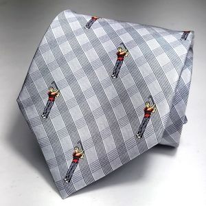 Rivetz of Boston gray checked silk golf tie